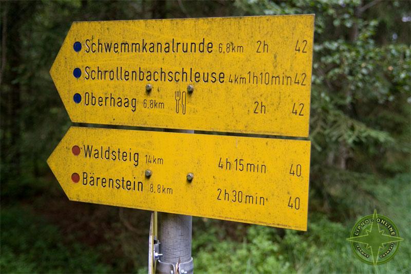 Ukázka turistické tabulky v Rakousku