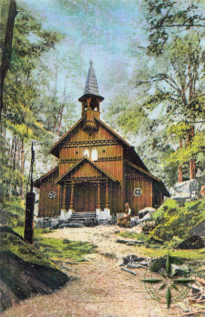 Stoeck kaple na dobov pohlednici.